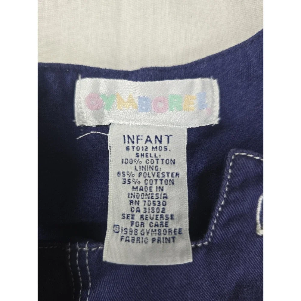 Vintage Gymboree Overalls Infant 6 12 Months Blue Nautical Sea Anchor‎ 90s